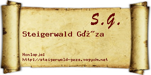 Steigerwald Géza névjegykártya