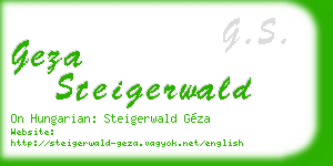 geza steigerwald business card